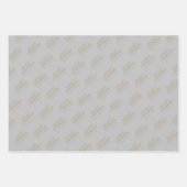 Gepersonaliseerde Goud en Zilver Vrolijk Kerstfees Inpakpapier Vel (Voorkant 3)