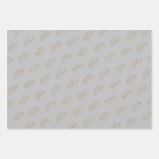 Gepersonaliseerde Goud en Zilver Vrolijk Kerstfees Inpakpapier Vel (Voorkant 3)