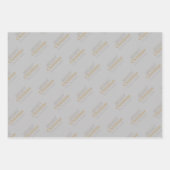 Gepersonaliseerde Goud en Zilver Vrolijk Kerstfees Inpakpapier Vel (Voorkant 2)