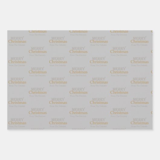 Gepersonaliseerde Goud en Zilver Vrolijk Kerstfees Inpakpapier Vel (Voorkant)