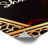 Gepersonaliseerde Goud Islamitisch Arabisch Huweli Poster (Hoek)