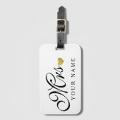 Gepersonaliseerde Goud Mevrouw Vrouw Bruid Nieuwhu Bagagelabel (Voorkant (verticaal))