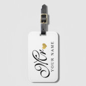 Gepersonaliseerde Goud Mr Groom Echtgenoot Passen  Bagagelabel (Voorkant (verticaal))