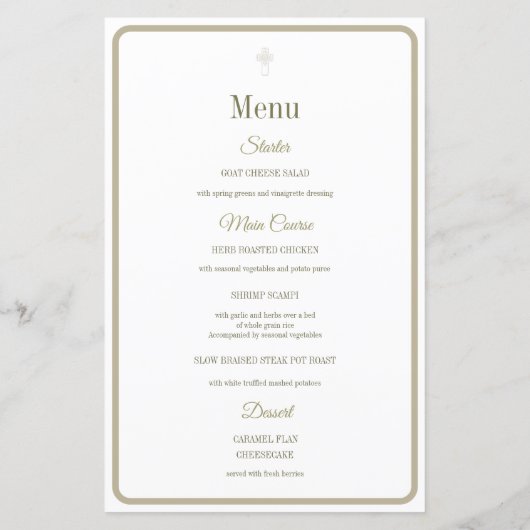 Gepersonaliseerde Goud Wit Eerste Heilige Communie (Achterkant)