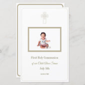 Gepersonaliseerde Goud Wit Eerste Heilige Communie (Voorkant / Achterkant)
