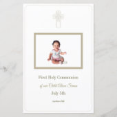 Gepersonaliseerde Goud Wit Eerste Heilige Communie (Voorkant)