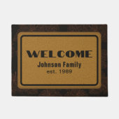 Gepersonaliseerde goudbruine bladeren Herfst Deurmat (Voorkant)