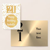 Gepersonaliseerde gouden 21e verjaardag Kaart (Display)