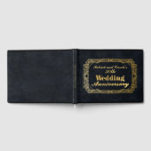 Gepersonaliseerde gouden 3D bruiloft Jubileum Gastenboek (Volledig)