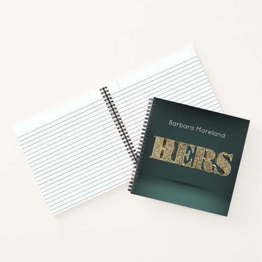 Gepersonaliseerde gouden 3D HERS Notitieboek (Binnen)