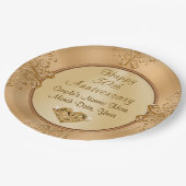 Gepersonaliseerde Gouden 50e Jubileum Papieren Bor Papieren Bordje (Gekanteld)
