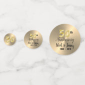 Gepersonaliseerde gouden 50e Jubileum tafel Confetti (Achterkanten)