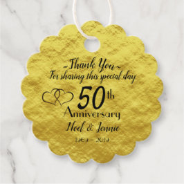 Gepersonaliseerde gouden 50ste bruiloft Jubileum Bedankjes Labels
