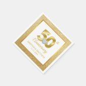Gepersonaliseerde gouden 50ste bruiloft Jubileum Servet (Hoek)