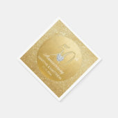 Gepersonaliseerde gouden 50ste bruiloft Jubileum Servet (Hoek)