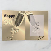 Gepersonaliseerde gouden 50ste verjaardag Kaart id (Binnen)