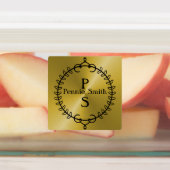 Gepersonaliseerde Gouden Aangepaste Vinyl Monogram Labels (Aangebracht)