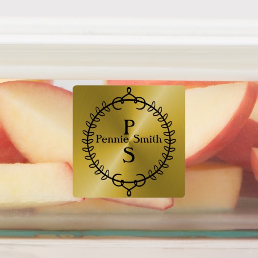 Gepersonaliseerde Gouden Aangepaste Vinyl Monogram Labels (Aangebracht)