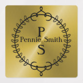 Gepersonaliseerde Gouden Aangepaste Vinyl Monogram Labels (Design 1)