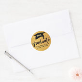 Gepersonaliseerde gouden Afstuderen mortier board Ronde Sticker (Envelop)