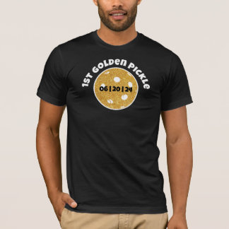 Gepersonaliseerde gouden augurk gouden pickleball t-shirt