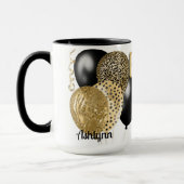 Gepersonaliseerde gouden ballonnen Gelukkige 18de  Mok (Links)