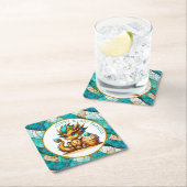 Gepersonaliseerde gouden Blauwgroen Dragon Boy's v Kartonnen Onderzetters (Insitu)