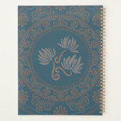 Gepersonaliseerde Gouden Blauwgroen Rococo Lotus D Planner (Achterkant)