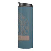 Gepersonaliseerde Gouden Blauwgroen Rococo Lotus D Thermosbeker (Geroteerd rechts)