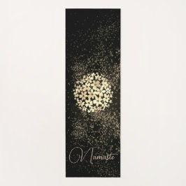 Gepersonaliseerde Gouden Bloemen Confetti op Brown Yogamat
