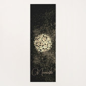 Gepersonaliseerde Gouden Bloemen Confetti op Brown Yogamat (Achterkant)