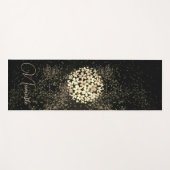 Gepersonaliseerde Gouden Bloemen Confetti op Brown Yogamat (Voorkant (horizontaal))