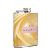 Gepersonaliseerde Gouden Botercreme Wervel Pastel  Heupfles (Rechts)