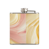 Gepersonaliseerde Gouden Botercreme Wervel Pastel  Heupfles (Achterkant)