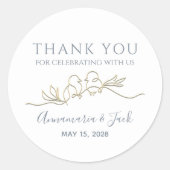 Gepersonaliseerde gouden bruiloft gunst ronde sticker (Voorkant)