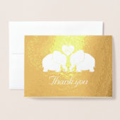 Gepersonaliseerde gouden bruiloft olifanten Dank u Folie Kaarten (Voorkant met envelop)