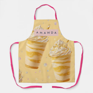 Gepersonaliseerde Gouden Caramel Swirl Milkshake Schort