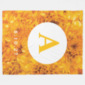 Gepersonaliseerde gouden chrysant deken (Voorkant (Horizontaal))