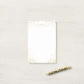 Gepersonaliseerde gouden Confetti Stippen Post-it® Notes (Op bureau)