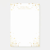 Gepersonaliseerde gouden Confetti Stippen Post-it® Notes (Voorkant)