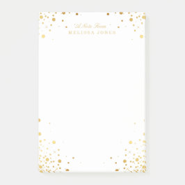 Gepersonaliseerde gouden Confetti Stippen Post-it® Notes