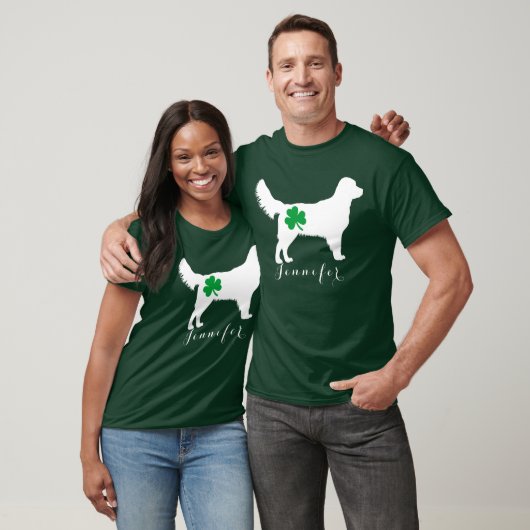 Gepersonaliseerde gouden doodle op Patrick's day T-shirt (Unisex)