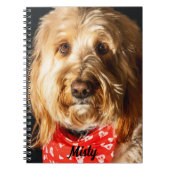 Gepersonaliseerde gouden doodle puppy hond notitieboek (Voorkant)