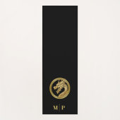 Gepersonaliseerde gouden draak-monogram- yogamat (Voorkant)