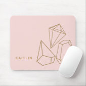 Gepersonaliseerde gouden edelstenen Blush Pink Muismat (Met muis)