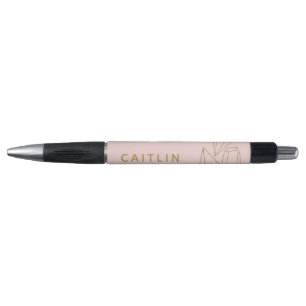 Gepersonaliseerde gouden edelstenen Blush Pink Pen
