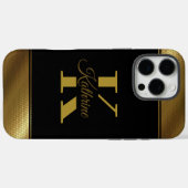 Gepersonaliseerde gouden elegante monogram Case-Mate iPhone case (Achterkant (horizontaal))