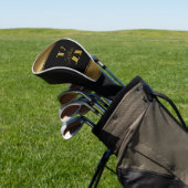 Gepersonaliseerde gouden elegante monogram golfheadcover (Insitu)