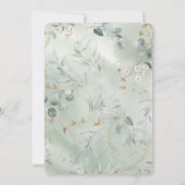 Gepersonaliseerde gouden en groene bruiloft detail kaart (Achterkant)