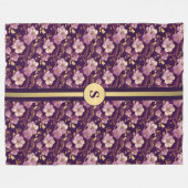 Gepersonaliseerde gouden en Paarse Aziatische bloe Fleece Deken (Voorkant (Horizontaal))